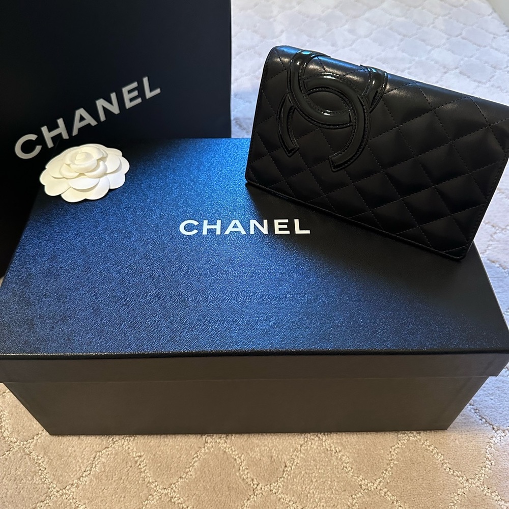 Chanel Lambskin Cambon Yen Long Wallet
